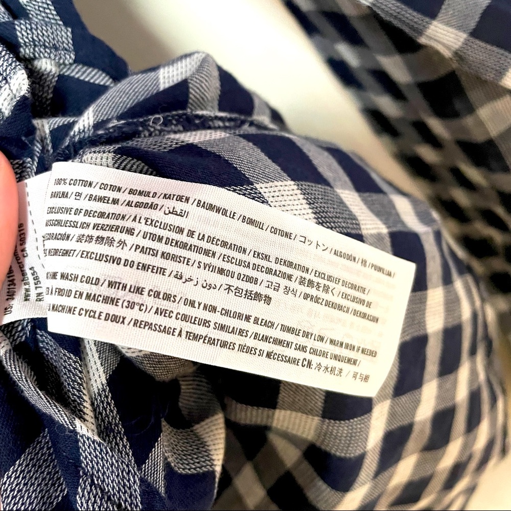 NWT Hollister Blue and White Check Plaid Button Down Shirt Sz M - Picture 4 of 5